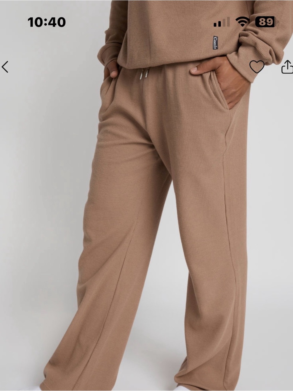 Comfrt Waffle Pants in Truffle